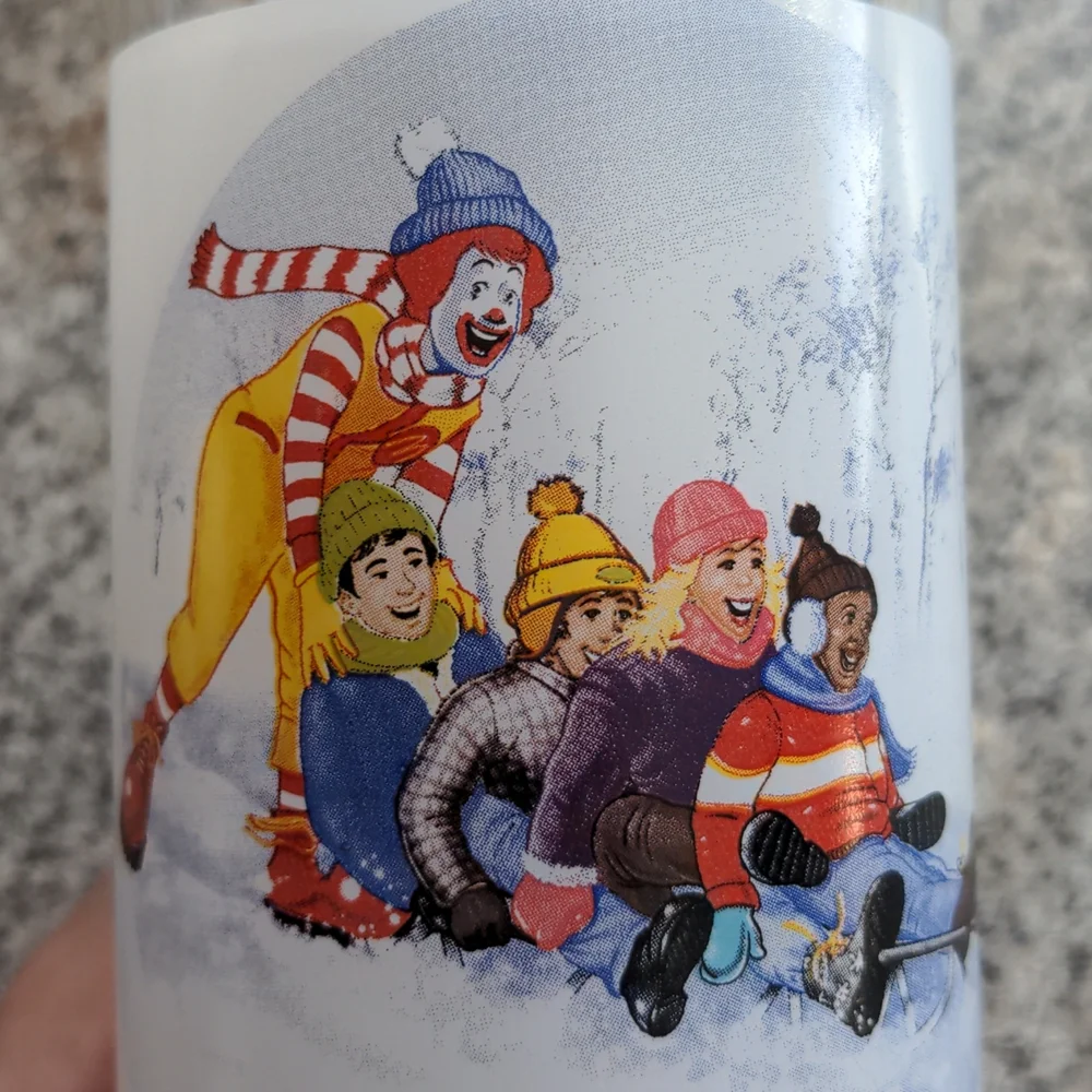 Vintage McDonald's Winter Scene Ronald McDonald Glasses- Set of 4